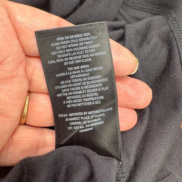 Boho Velvet Lace Dress Anthropologie Maeve Amis 12 Copper Drop Waist Flounced - Picture 14 of 15